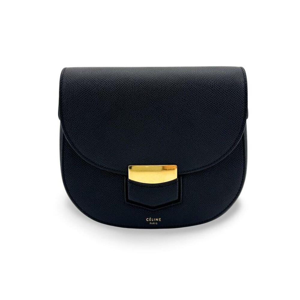 Celine Trotter Small Crossbody Bag Black Gold Hardware